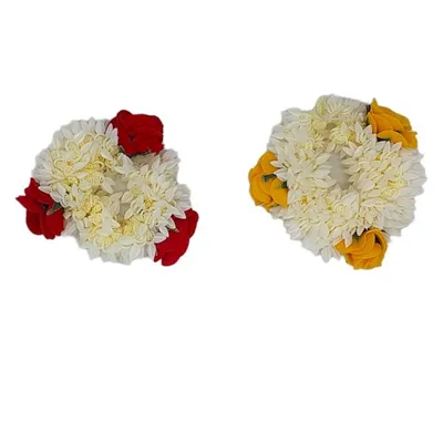 Artificial Rose Flower Hair Gajra Rubber Band