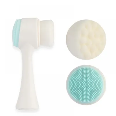 Double Sided Soft Silicone Handheld Facial Scrub Brush