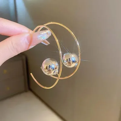 Big Round Ball Hoop Earrings