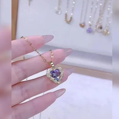 Stainless Steel Crystal Pendant Necklace (1 pc)