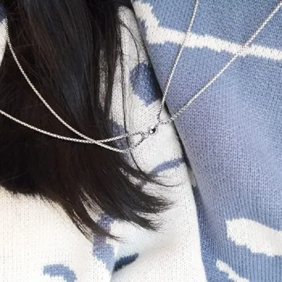 Stainless Steel Pendant Couple Necklace (1 pc)