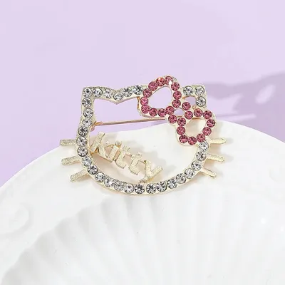 Crystal Hello Kitty Brooch Hijab Pin 