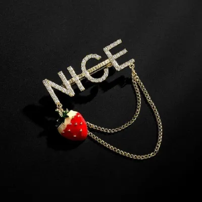 Elegant Strawberry Shape Hijab Pin