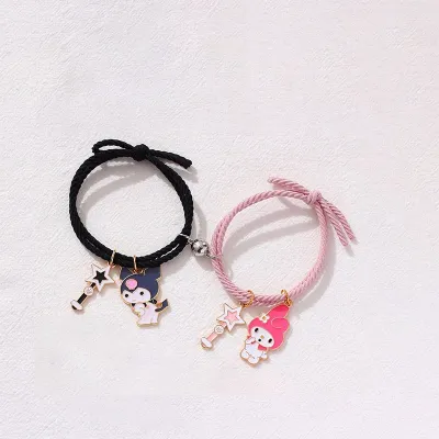 Cute Cartoon Magnet Couples Bracelet 2pcs 