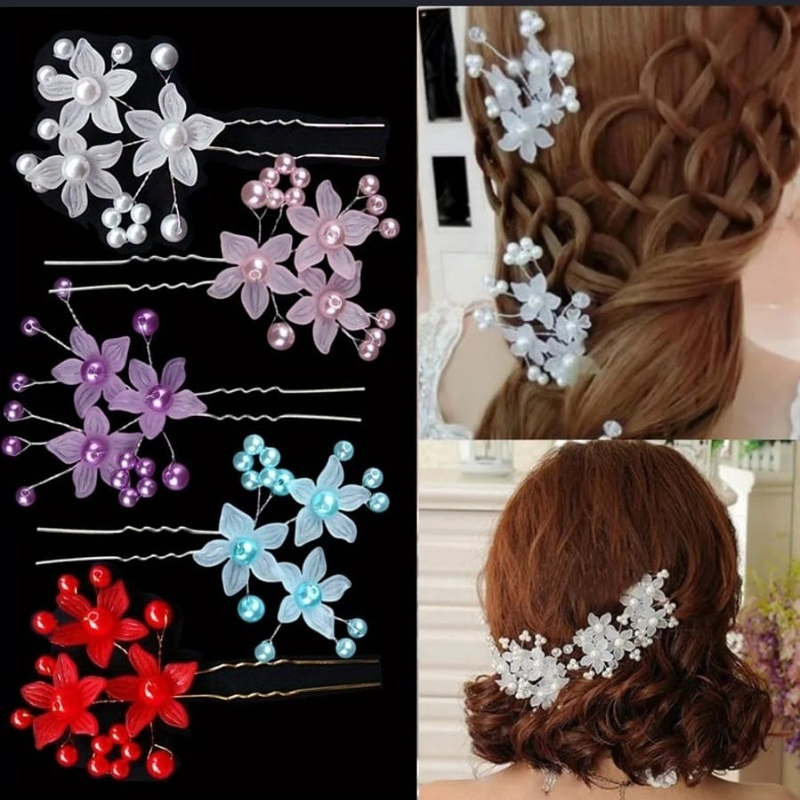 Elegant Pearl Flower Bridal Hair Pin (2 pc)