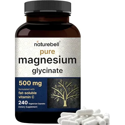 NatureBell Magnesium Glycinate Capsules 500mg (240 Capsules)