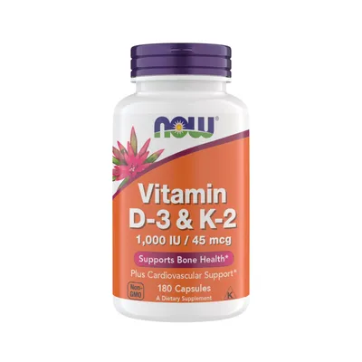 NOW Foods Vitamin D3 & K2 120 Capsules