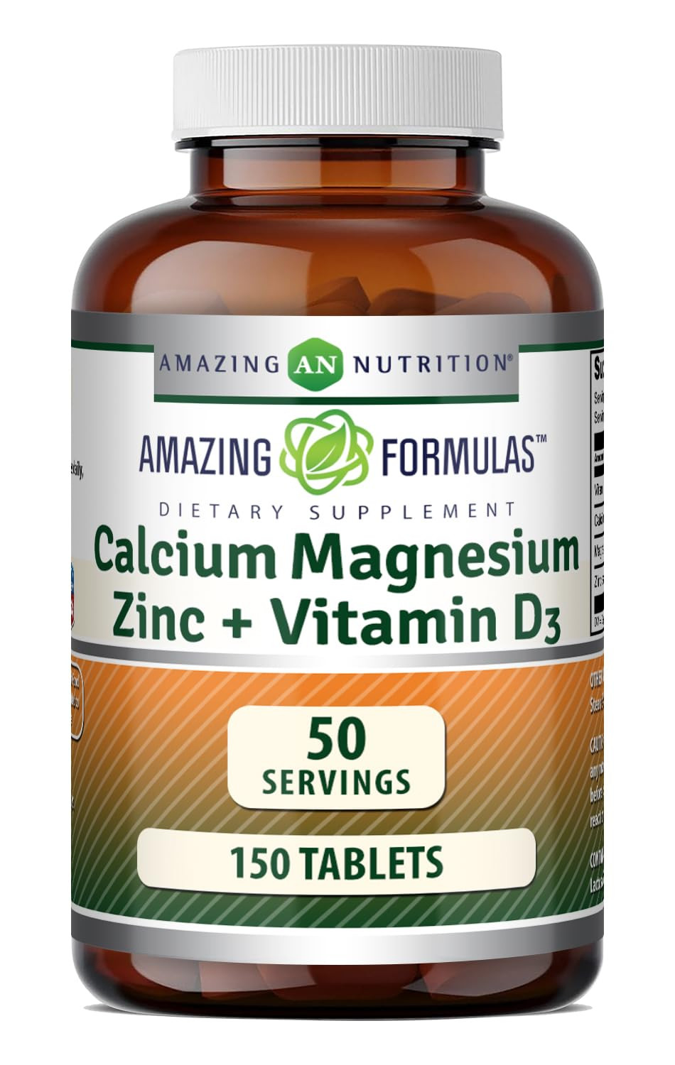 Amazing Formulas Calcium Magnesium Zinc + D3 Supplement 150 Tablets