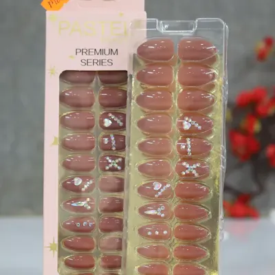 Pastel Beauty False Nails Stone Moff-24pcs