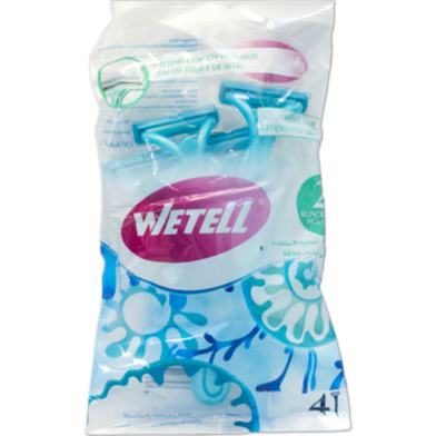 Wetell Simply Shaving Razor Two Blade 4 Pcs - Blue