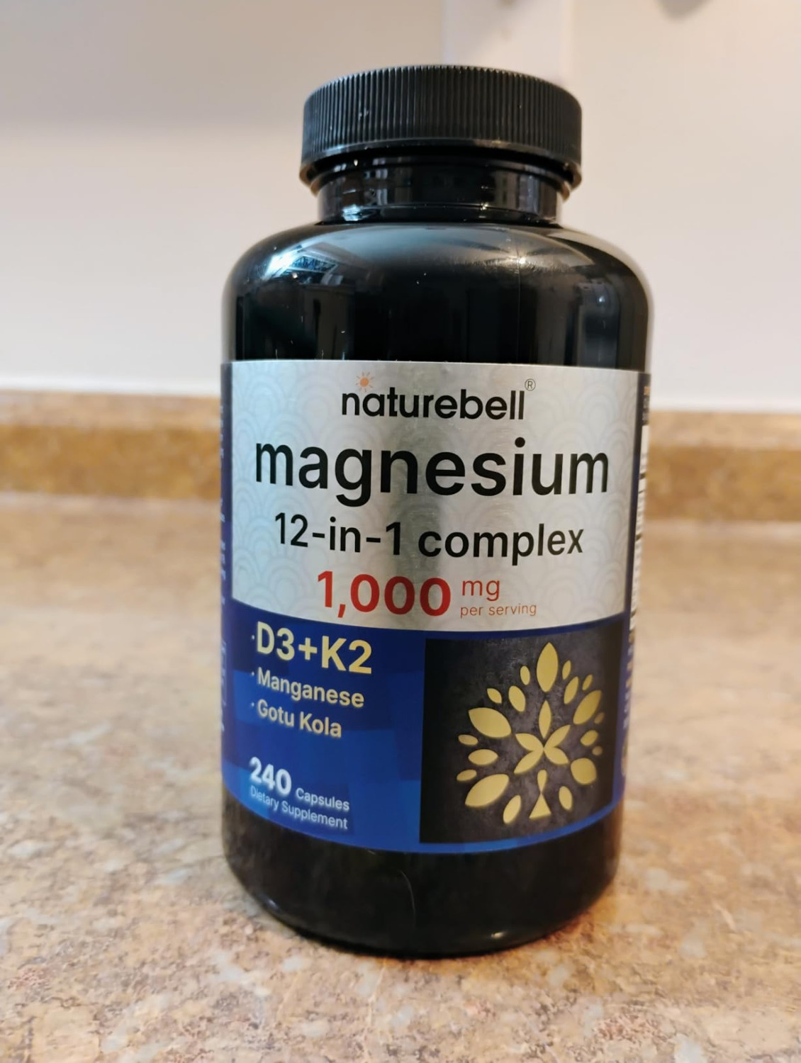 Naturebell Magnesium 12-in-1 Complex 1000mg D3+K2 (240 Capsules)