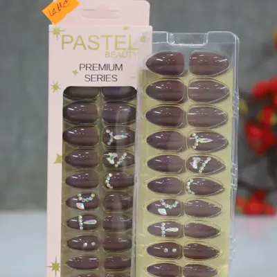 Pastel Beauty False Nails Stone Latte-24pcs