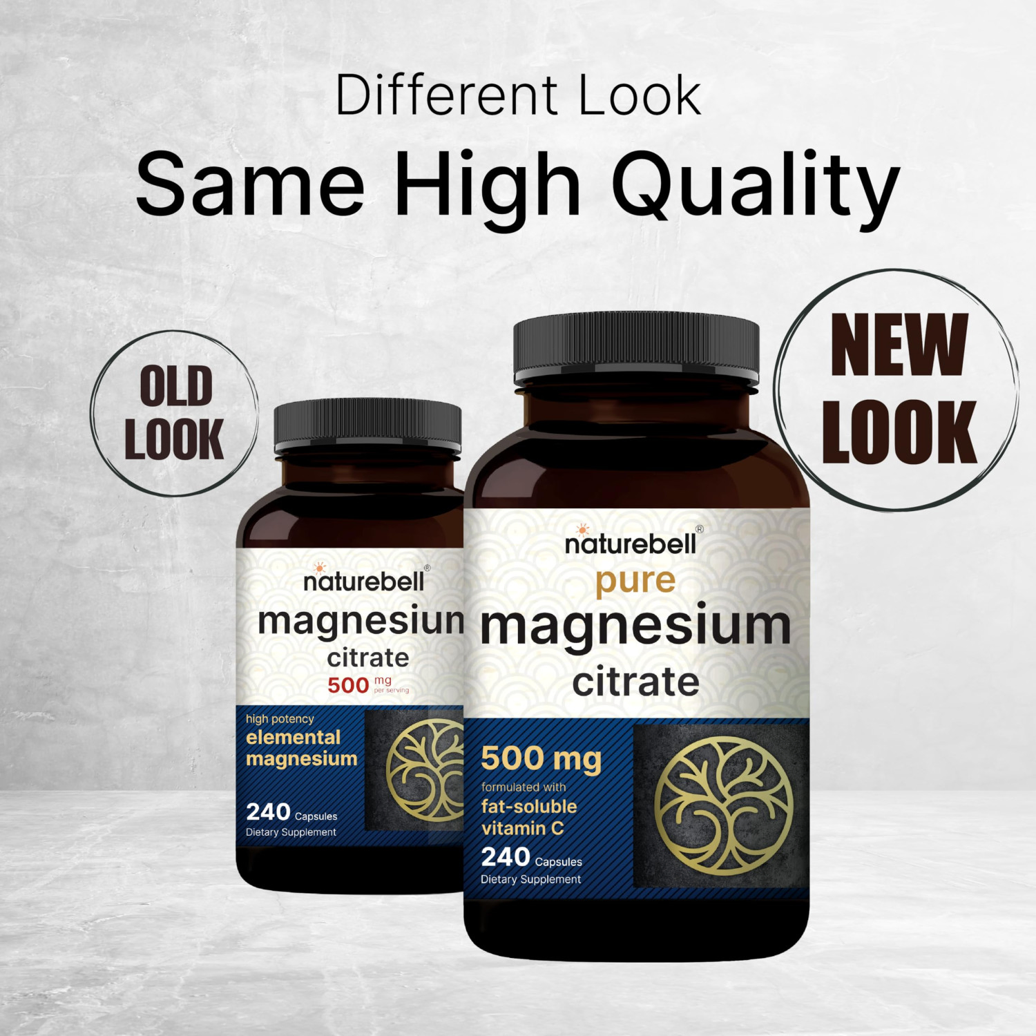 NatureBell Pure Magnesium Citrate 500mg 240 Capsules