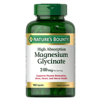 Nature's Bounty Magnesium Glycinate 240mg 180 Capsules