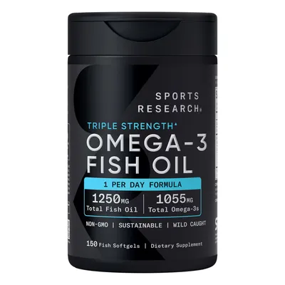 Sports Research Triple Strength Omega-3 Fish Oil 150 Softgels
