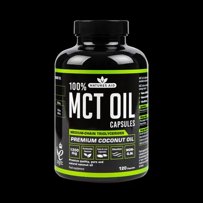Natures Aid 100% MCT Oil 1200mg Supplement 120 Capsules