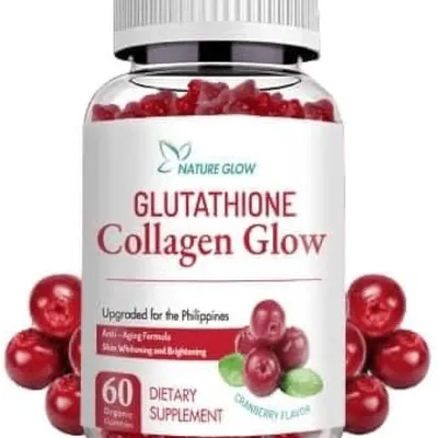 Nature Glow Glutathione Collagen Glow Cranberry Flavor, 60 Organic Chewable Gummies
