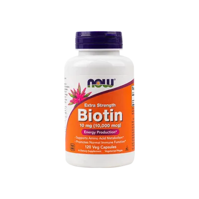 Now Foods Extra Strength Biotin 10mg (10,000 mcg) 120 Veg Capsules