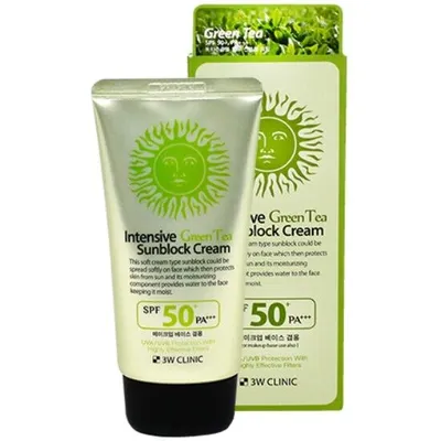 3W Clinic Intensive Green Tea Sunblock Cream SPF 50+PA+++ (70ml)