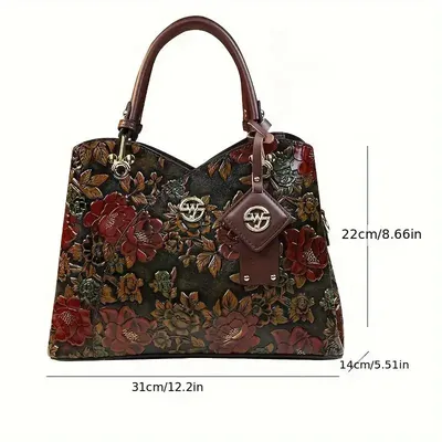 Luxe Vintage Flower Pattern Handbag
