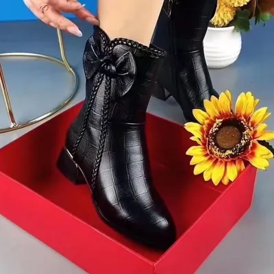 Women's Bow Decor Ankle Boots