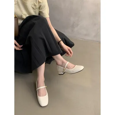 Single Thick Heel Korean Version