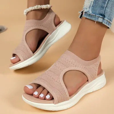 Breathable Round Heeled Sandals 