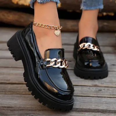 Mouth Round Toe Thick-Soled Shoes