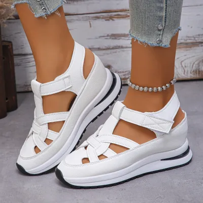 Women White Casual Wedge Sandals