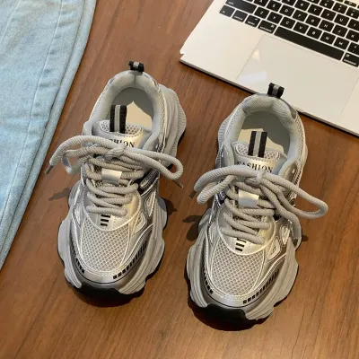  Female Mesh Lining Chunky Shoes