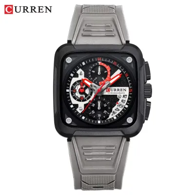 CURREN Sports Leather Men Quartz Watch