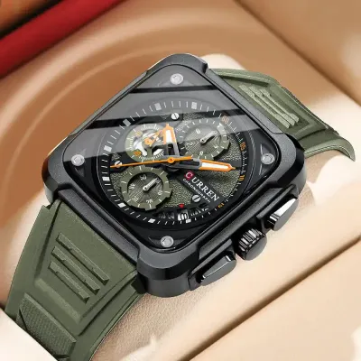 CURREN Sports Leather Men Quartz Watch