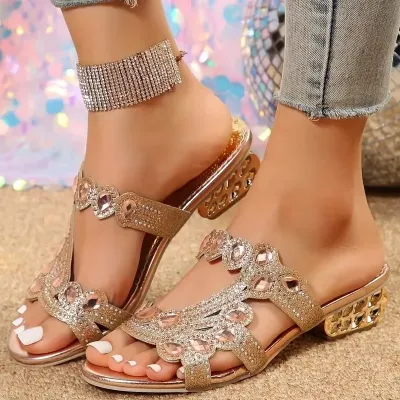  Temperament Rhinestone Sandals