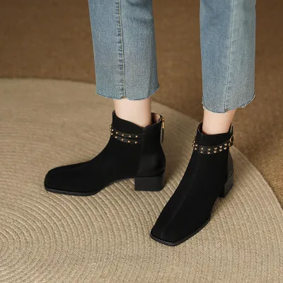 Women Black Platform Ankle Boots
