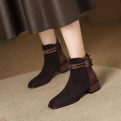 Women Black Platform Ankle Boots
