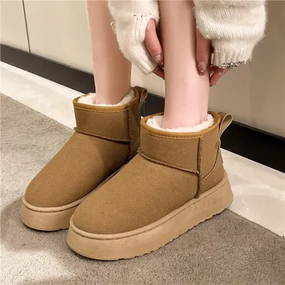 Solid Color Snow Boots