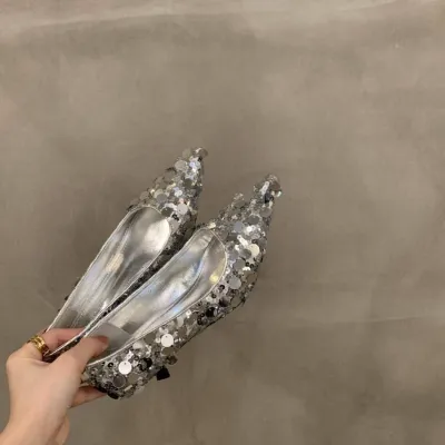  Niche High Heels Silver Temperament 