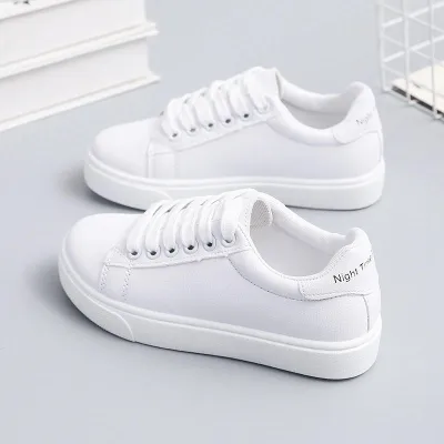 Small White Lace-Up Sneakers 