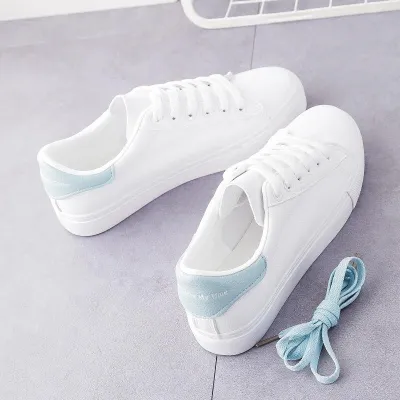 Small White Lace-Up Sneakers 