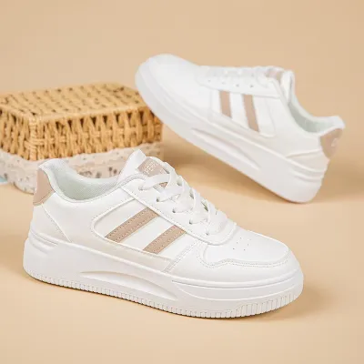 Trendy White Platform Sneakers 