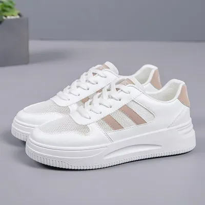 Women's White Korean Fashion Sneakers 