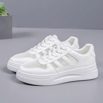 Women's White Korean Fashion Sneakers 