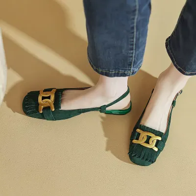  New Summer Low Heel square Tassel