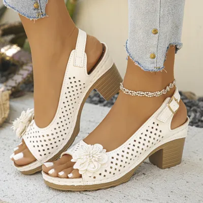 Women's Floral High Heel Sandals