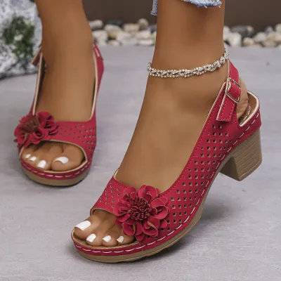 Women's Floral High Heel Sandals