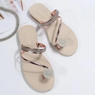 Women's Flat Slippers Rhinestone