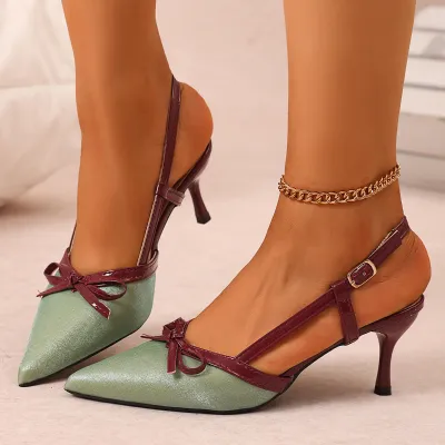 High Top Lace-Up Style Satin Heel