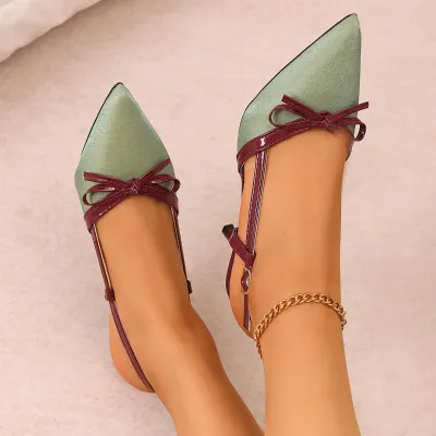 High Top Lace-Up Style Satin Heel