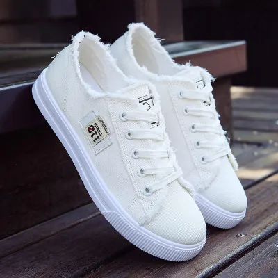 Female White Canvas Sports Shoes