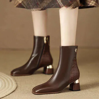  Winter Fashion square Head Single Shoe